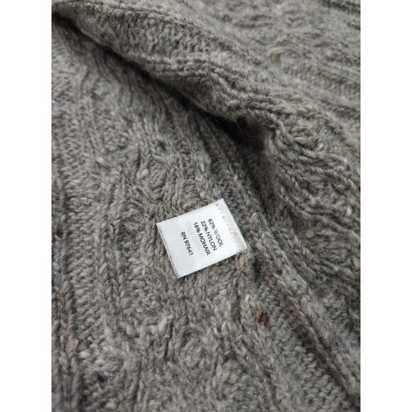 J‎ Jill Wool Cardigan Womens Medium Cable Knit Open Front Mohair Fisherman - Picture 10 of 10